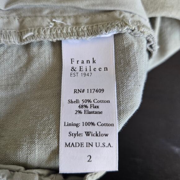 Frank & Eileen Wicklow Pants Cropped Rosemary Raw Hem Coastal Women 2 - Picture 11 of 12